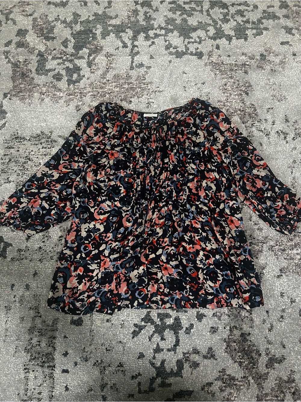 Women’s Floral Peasant Blouse - Multi-Color
